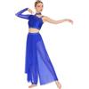 Chaoyinn Vestito La Danza Contemporanea Donna Ensemble con Spalla Nuda Camicetta E Pantaloncino La Danza Lirica Moderna