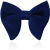 HOULIFE Papillon in velluto per uomo - papillon pre-legato regolabile, tinta unita, grandi papillon a farfalla per sposo, festa di matrimonio, formale con confezione regalo, blu navy, 12x10cm