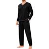 Marvmys Pigiama Uomo Maniche Lunghe Cotone con Tasche Morbidi Confortevoli