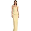 Generic Vestito Donna Estivo da Spiaggia, Scollo Quadrato Sexy Senza Schienale Aderente Abito da Cocktail Semi Formale per La Laurea Vestiti Lunghi Estivi Donna