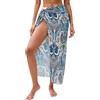 HORISUN Sarong da donna, copricostume da spiaggia, leggero, stampato, taglia unica, Motivo bohémien blu, Taglia unica