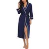 Ocextami Accappatoio da Donna Vestaglia Cotone Estiva Kimono | Morbida vestaglia in cotone elasticizzato con dettagli in pizzo, cintura regolabile e tasche. Ideale per il relax a casa.