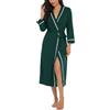 Ocextami Accappatoio da Donna Vestaglia Cotone Estiva Kimono | Morbida vestaglia in cotone elasticizzato con dettagli in pizzo, cintura regolabile e tasche. Ideale per il relax a casa.