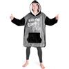 CityComfort Felpa Coperta Bambino - Felpe Oversize con Cappuccio in Morbido Pile Taglia Unica - Regalo per Gamer (Grigio Argento Gaming)