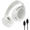 Skullcandy Crusher ANC 2 Cuffie Wireless Over-Ear con Bluetooth, Cavo USB-C Extra, Bassi Multisensoriali, Cancellazione Attiva del Rumore, 60 Ore di Autonomia - Bianco
