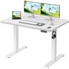 Homall Scrivania Regolabile In Altezza Scrivania Elettrica Con Gestione dei cavi e porta di ricarica USB Altezza Regolabile 73-118 cm, 2 Altezze Di Memoria Scrivania Per Ufficio (Bianco, 100x60 cm)