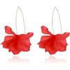 EVER FAITH Orecchini a forma di petalo per donna boho fiore bianco rosa petal hangle acrilico sfalsato grande lunga goccia orecchino per estate spiaggia, Acrilico