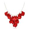 EVER FAITH Collane da donna, con petali di rosa, accessorio per matrimoni e feste, 13 cm x 6 cm, Acrilico