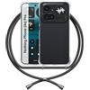ANFAIRLACE Cover Cordino Compatibile con Nothing Phone 4a Pro, Nero | Custodia Trasparente TPU Morbido Silicone Laccio Chiaro Case