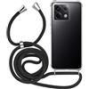 MyGadget Cover per Xiaomi Redmi Note 13 Pro 5G | Poco X6 5G - Custodia con Corda - Case Trasparente Antiurto con Laccio/Tracolla - Practical Stylish - Nero