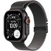 Apple Watch Ultra 3 GPS + Cellular, Cassa 49 mm in titanio nero con Loop in maglia milanese in titanio nero - Medium