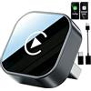 MUSHUI 2 in 1 Adattatore CarPlay Wireless per iPhone iOS 10+ & Android Auto, Convertitore da Cablato a Wireless, Plug and Play USB/Type-C, Bluetooth 5.3 & WiFi, Car Play Compatibile con Auto dal 2016, Nero
