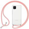 NALIA Cover con Collana per Samsung Galaxy A12 - Custodia Ibrida Trasparente & Laccio - HANGIT (Retro Anti-Giallo & Regolabile) - Marchio Tedesco, Colore:Pink