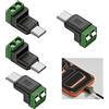 FinalCool 4 Pezzi Adattatore da USB C a 2 Pin con Terminale a Vite, 5V 3A Spina Senza Saldatura, Nessun Trasferimento Dati, per Tablet, Fotocamere, Giocattoli, Piccoli Dispositivi
