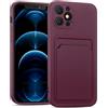 Verco Custodia Compatibile con iPhone 12 Pro Cover, Custodia Protettiva con slot per carte per iPhone 12 Pro Case Sottile in Silicone, Viola