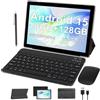 ATOZEE Tablet da 10 pollici con tastiera Android 15 Tablet 2 in 1 Tablet 18GB RAM 128GB Supporta 2TB Tablet Espansione Include Case Mouse Stylus 6000mAh Batteria 2MP+8MP Doppia Fotocamera 5G WiFi6