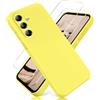 YiKaDa - Cover per Samsung Galaxy A57 5G & [2 Pack] Pellicola Protettiva in Vetro Temperato, Custodia Liquid Silicone Leggero - Giallo