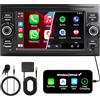 FLUXEONS Autoradio Doppio DIN con Schermo per Ford Transit Fiesta Focus Mondeo e Kuga, Wireless CarPlay e Android Auto, Display Touch da 7, 4GB+64GB, Bluetooth 5GHz WiF DAB+ FM AUX GPS