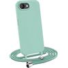 MyGadget Cover con Cordino per iPhone 16E - Custodia con Corda - Case Opaca Antiurto | Bumper con Laccio | Tracolla - Practical Stylish - Verde Menta