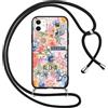 Yoedge Cover con Cordino per iPhone 12/iPhone 12 Pro, Custodia con Laccio Collana Regolabile Tracolla Aesthetic Fiori Disegni, Silicone Necklace Protettiva Corda Case per iPhone 12 Pro 6,1, Estate
