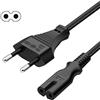 New Net - Cavo di Alimentazione 2 m PC IT Spina Caricabatterie con 2 poli Power 200cm Universale per dell ASUS HP Toshiba Lenovo Acer Samsung Fujitsu Sony Tv Ps4 EU Cavo di Rete PC