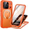 Lanhiem Cover per iPhone 18 Pro Max/iPhone 17 Pro Max Impermeabile Antiurto | Arancione,Resistente,IP68 Waterproof,360 Completa,Integrale,Protezione Dello Schermo,Mag-Safe,Antipolvere,AntiUrto,Subacquea