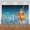 Hnmdmyi 2.1x1.5m Sfondo Natale Casa di pan di zenzero Candy Cane Lecca-lecca Fata Neve Foresta Fotografia Sfondo Baby Bambini Ritratto Photoshoot Xmas Holiday Party Decorazioni Banner Photo Booth Prop