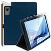 zZjoOoj Custodia protettiva per tablet Doogee T36 da 12 pollici, ultra sottile, in poliuretano, con 1 pellicola di durezza 9H, antigraffio, funzione di supporto verticale, blu marino
