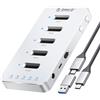 ORICO Custodia per Clonazione SSD M.2 SATA, Docking Station in Alluminio a 5 Alloggiamenti per Dischi Rigidi, Dock per Clonazione Offline 5Gbps per SSD M.2 2230/2242/2260/2280/22110 -M55