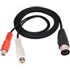 zdyCGTime DIN 7 Pin a 2 RCA Prolunga,2 RCA Femmina a 7 pin midi DIN Maschio Adattatore Audio,Compatibile con Bang & Olufsen B & O, Naim, impianto stereo. (1 m / 3 Piede)