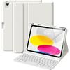 MoKo Custodia con Tastiera per iPad (A16) 11a/10a Gen 2025/2022, Bianco