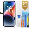 bokman Schermo per iPhone 14 Plus LCD Display | Display FHD, facile da sostituire, alta risoluzione, kit di strumenti completo. FACE ID e TRUE TONE programmabili