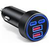 TOONKE 90W Caricatore Auto USB C, Caricabatteria Accendisigari Ricarica Rapida con 4 Porte,Compatibile con iPhone iPad Samsung Huawei Xiaomi