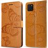 DENDICO Cover per Galaxy Note 10 Lite/Galaxy A81 / Galaxy M60S, Portafoglio Custodia in PU Pelle per Samsung Galaxy Note 10 Lite, Antiurto Cover a Libro con Slot per Carte, Giallo