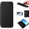 Jeelar ESONG Custodia per Google Pixel 7 Pro,Ultra Sottile Fibra di Carbonio Custodia Antiurto Antiscivolo Cover di Protezione con Porta Carte, [Chiusura Magnetica] [Funzione di appoggio] - Nero
