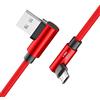 i! Cavo di ricarica micro USB in nylon, 2 m, con angolo di 90 gradi, per cellulare, smartphone, tablet, rosso