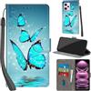 PHINIENLAND Cover per Xiaomi Redmi Note 12 Pro 5G custodia portafoglio Turquoise | 3 scomparti carte, 1 tasca banconote, Chiusura magnetica, Supporto, Pelle PU flip cover per Xiaomi Poco X5 Pro