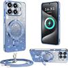 XCYYOO Cover Brillantini con Cordino per Xiaomi 17T,Custodia Trasparente Antiurto Silicone TPU con Laccio Tracolla Supporto Case,Cover con Collana per Xiaomi 17T,Blu