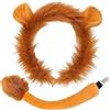 Fartoni Costume Leone con Coroncina e Coda Costumi di Animali con Accessori per Ideale per Carnevale e Feste a Tema Leone
