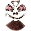 SHOWHEEL Costumi Animali Set per Bambino, Carnevale Costumi Animali Cosplay per Bambino, con Tutu Gonna, Cerchietti Orecchie, Cosplay Coda, Papillon, Guanti