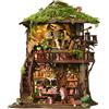 PEWOREAL Traumwald Book Nook, fermalibri in legno e puzzle 3D con luce LED