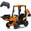 Garvee Escavatore Elettrico per Bambini 12V 4-in-1 con Doppio Motore