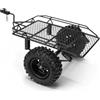 equlup Rimorchio RC, rimorchio Benna RC in Metallo Simulazione Auto da trascinamento Mini rimorchio Nero Trasporto Dietro l'auto per TRX4 D90 SCX10 CC01 1/10 Parti Fai da Te