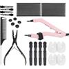 Lanshii Kit di estensione per cheratina, connettore per fusione della cheratina, macchina per estensioni dei capelli, kit di strumenti Pro Fusion, scudo termico acrilico per estensioni di cheratina