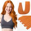 HotLulana Extension Adesive Capelli Veri Orange Tape in Extension Natua Nero Remy Estension Adesive Capelli Naturali al 100% 10pcs 25g Extension Capelli Veri Biadesivo 20Pollici (50cm)