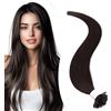 Elailite Extension Cheratina Capelli Veri 25 Ciocche Remy Human Hair Indiani 60cm 25g #2 Marrone Scuro