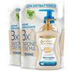 Generico Spuma di Sciampagna Sapone Mani e Viso Maxi Formato 430ml + Sapone Liquido Mani di Origine Naturale, Ricarica 1300ml, 2 Pezzi, Formato Convenienza