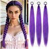 Hshenjhu 3 Pezzi Estensioni Capelli, 26 Treccia Viola Capelli, Pre-stretched Sintetico Intrecciatura Treccia, Parrucca Rumi, per Donne e Uomini, Kpop, Halloween, Cosplay, Mascherata