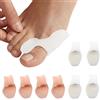 XENQITO 4 Paia Separatore per Dita dei Piedi Piccole, Correttore per Mignolo Arricciato, Correzione Mignolo, Separatore Dita Piede, Cura Correttiva per Dita Sovrapposte, Divaricatore in Gel per Piedi