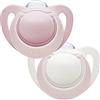 NUK Genius succhietto | 0-6 mesi | Succhietti in silicone senza BPA | Balena e Mostro | Rosa | 2 pezzi